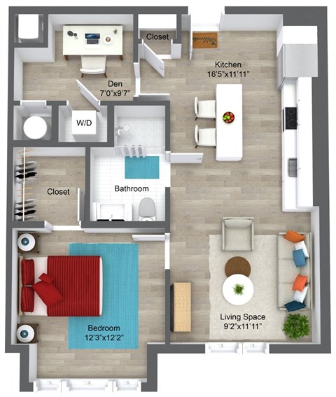 Small Union 346 II 201 Floor Plan at Union 346, Somerville, Massachusetts, 02143